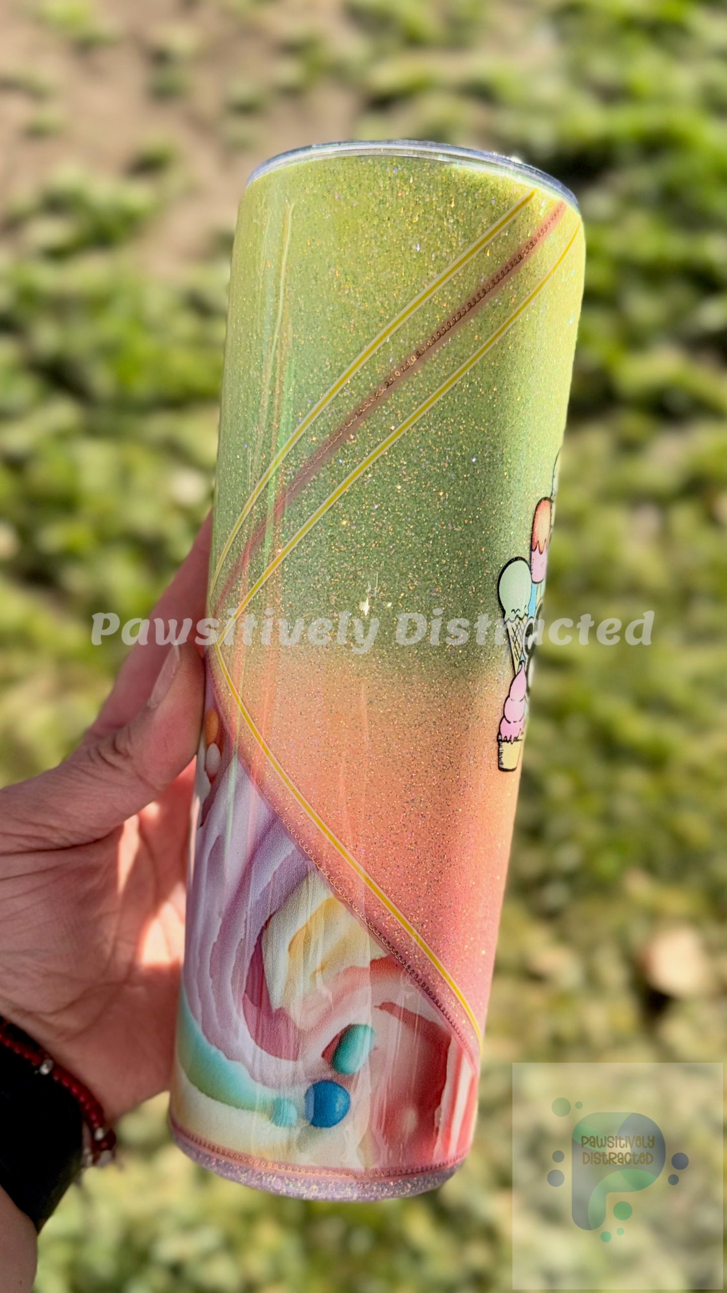Pastel Ombre Glittered 20oz Tumbler