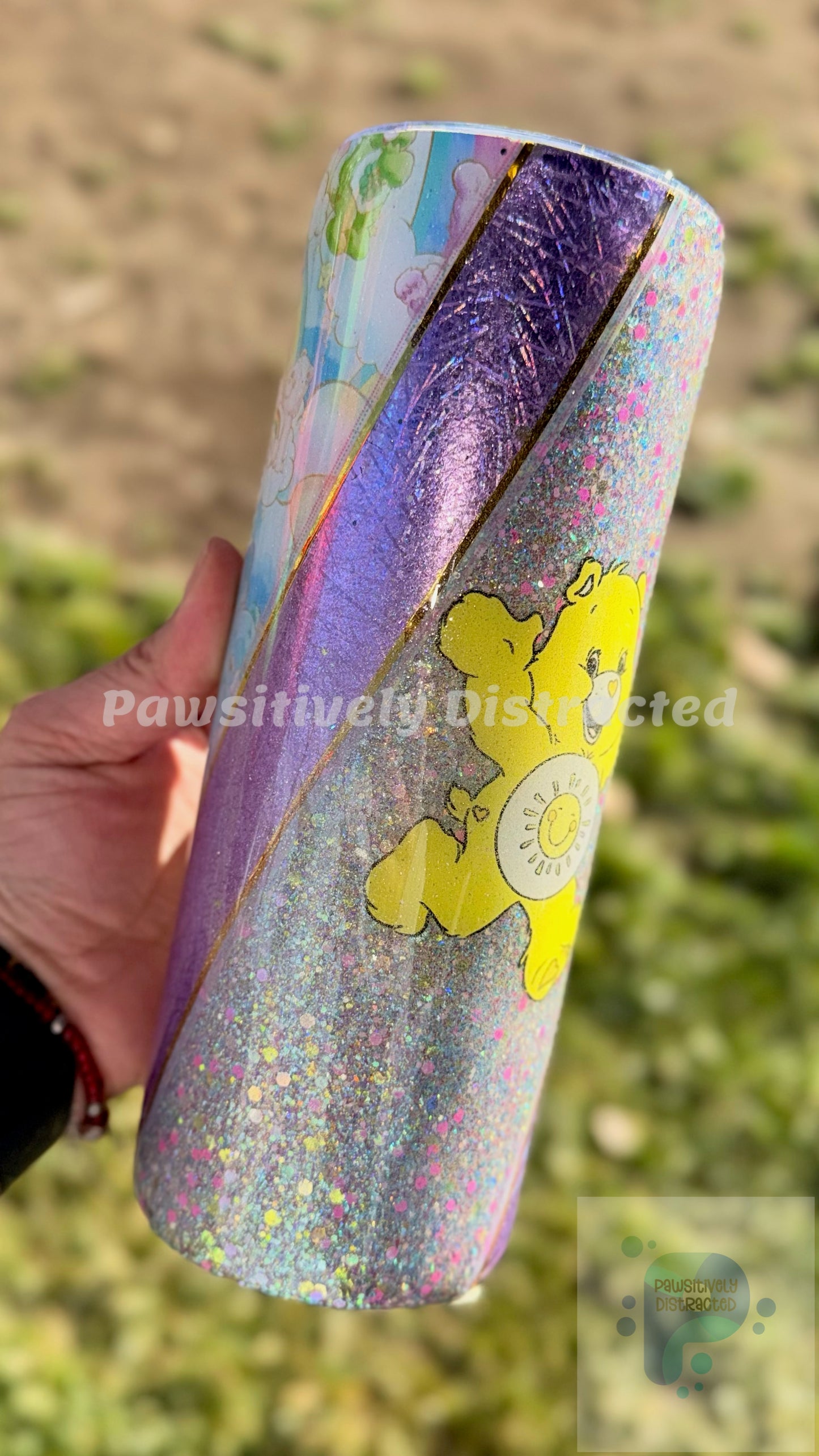 Multi-Glitter Tumbler with Bears 20oz