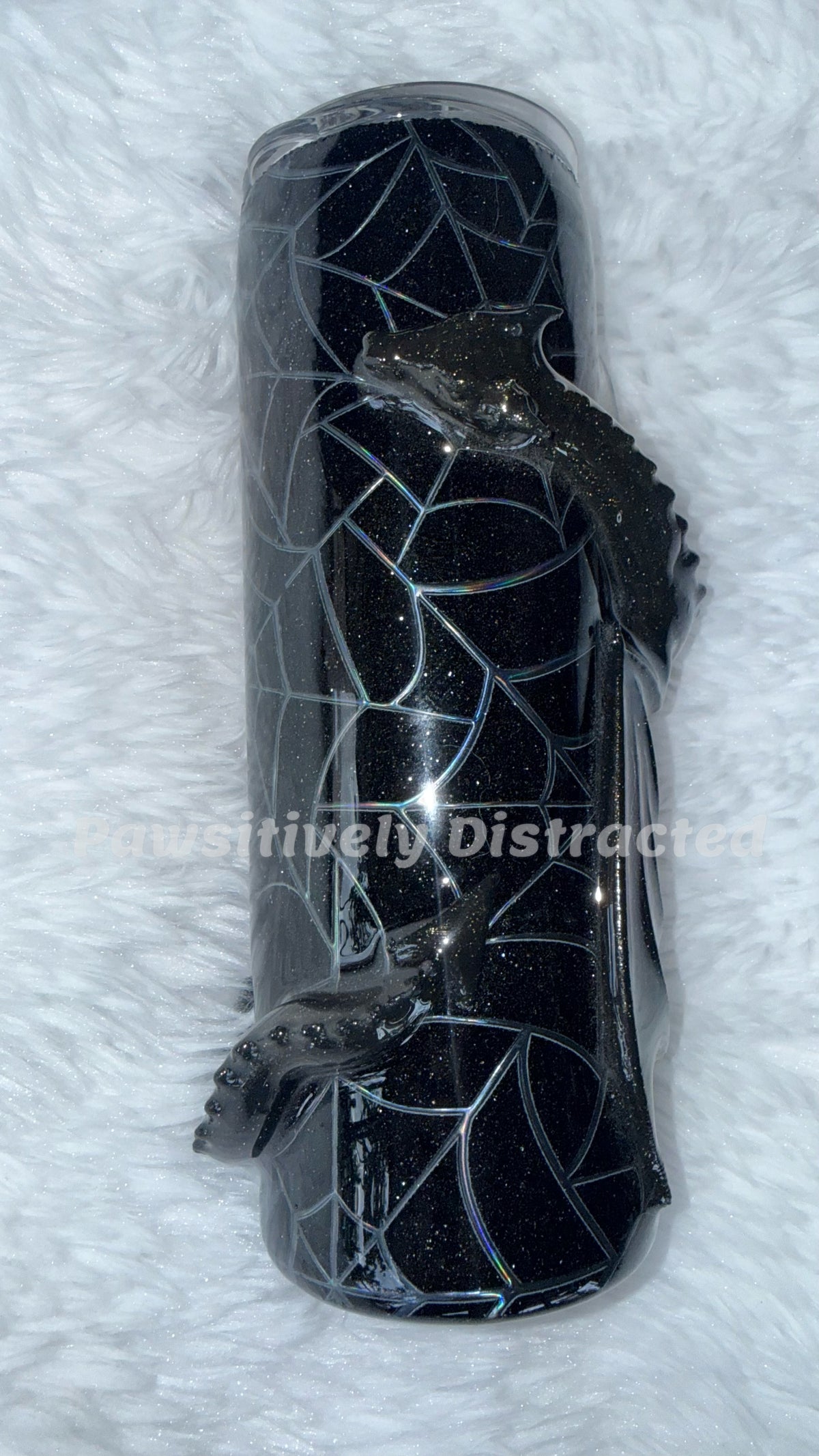 Black Glitter 3d Dragon Tumbler 20oz