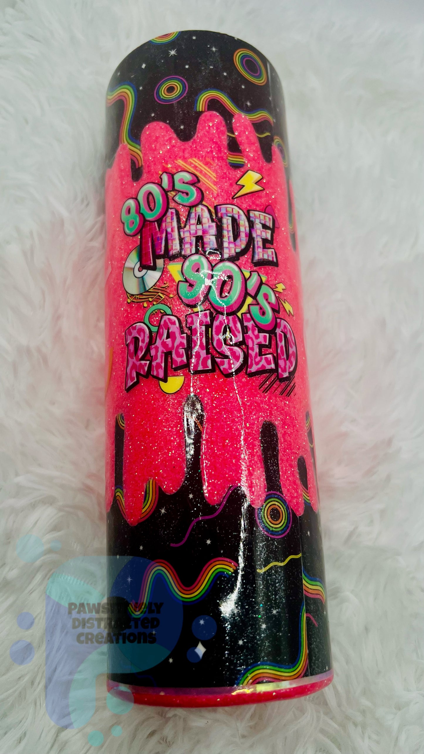 Pink glitter, double drip 30oz Tumbler