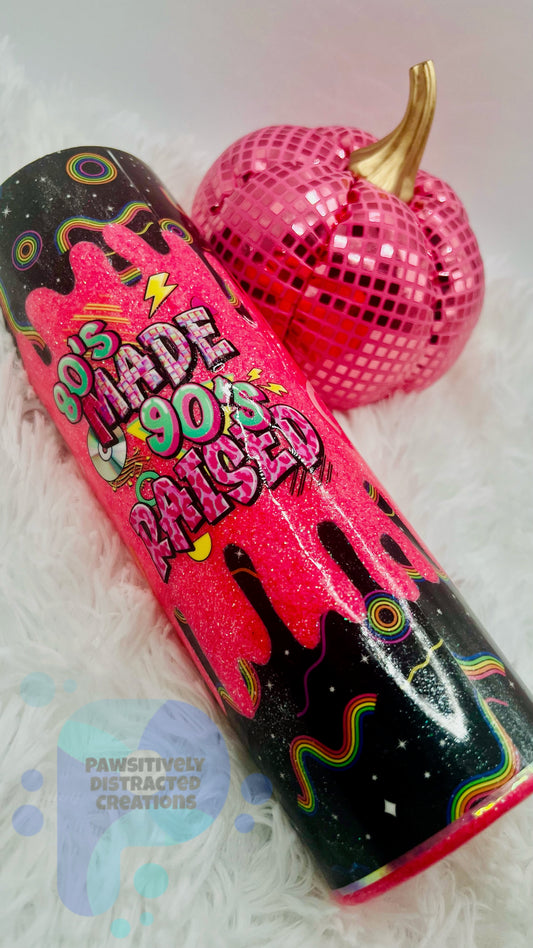 Pink glitter, double drip 30oz Tumbler