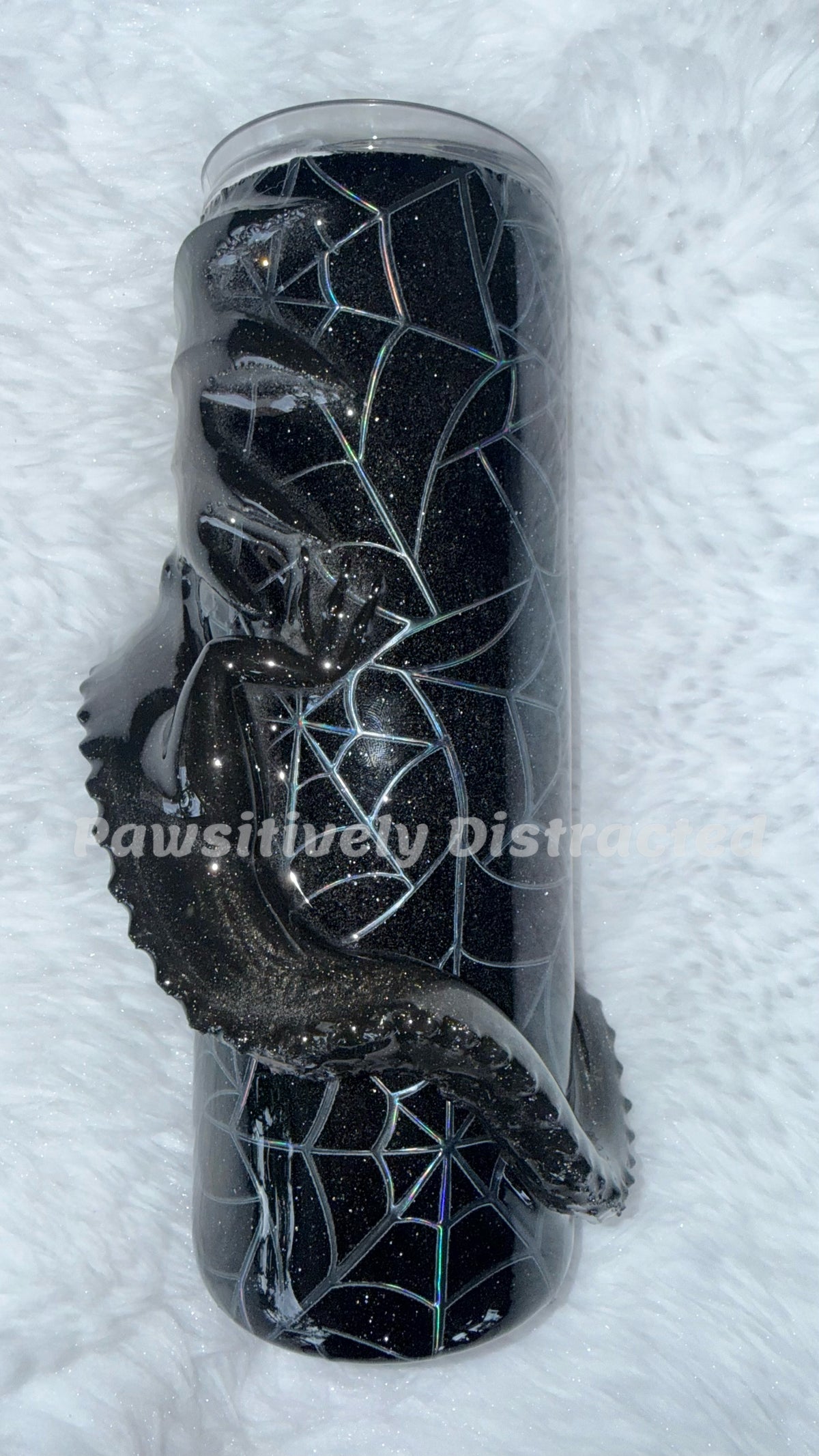 Black Glitter 3d Dragon Tumbler 20oz