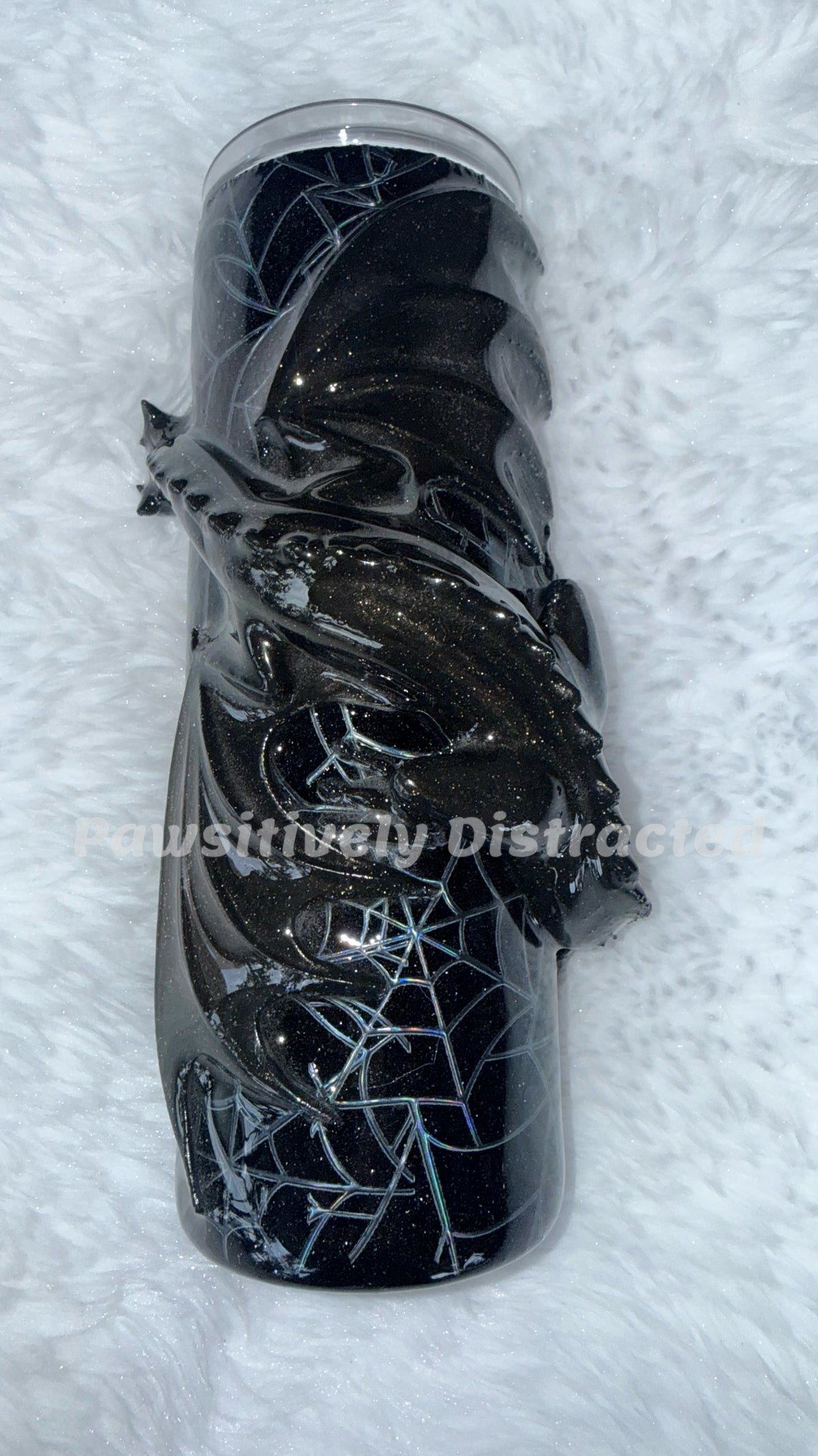 Black Glitter 3d Dragon Tumbler 20oz