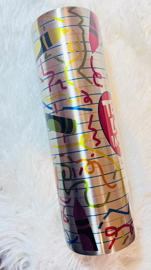 Silver Teacher Sublimation Tumbler 30oz