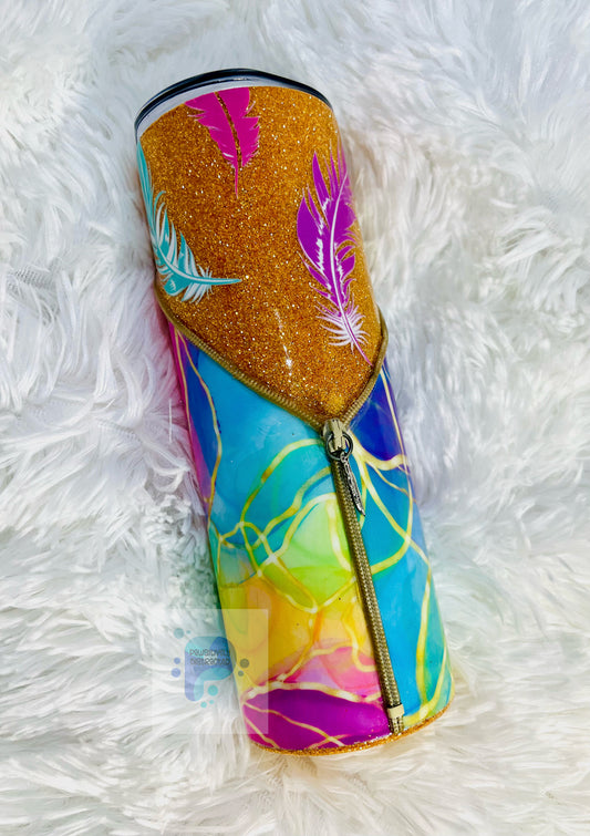 Zipper Feather Tumbler 20oz
