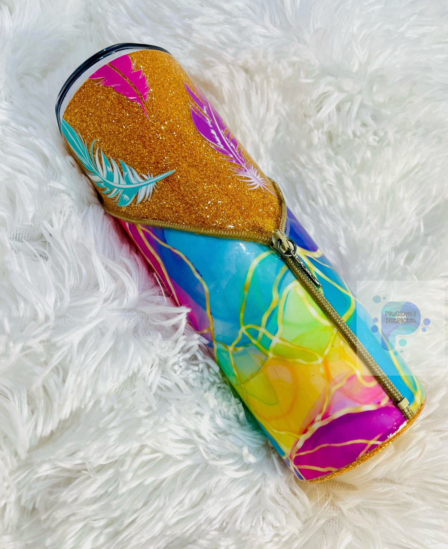 Zipper Feather Tumbler 20oz