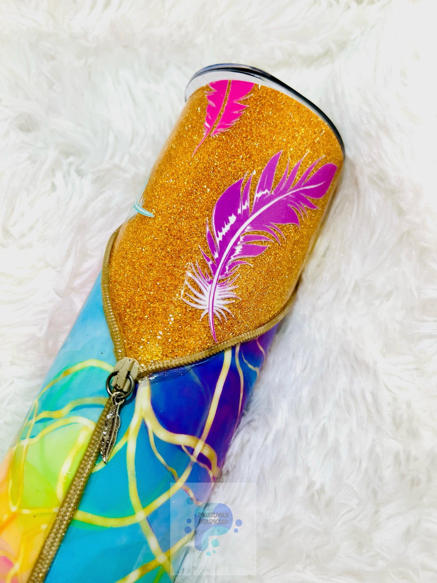 Zipper Feather Tumbler 20oz