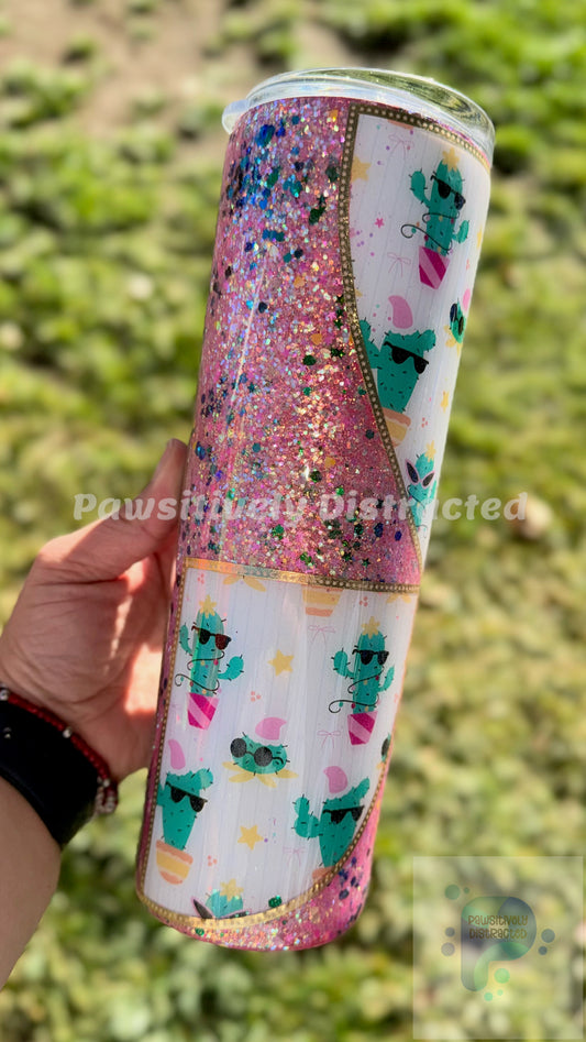Dancing Cactus 30oz Glitter Tumbler