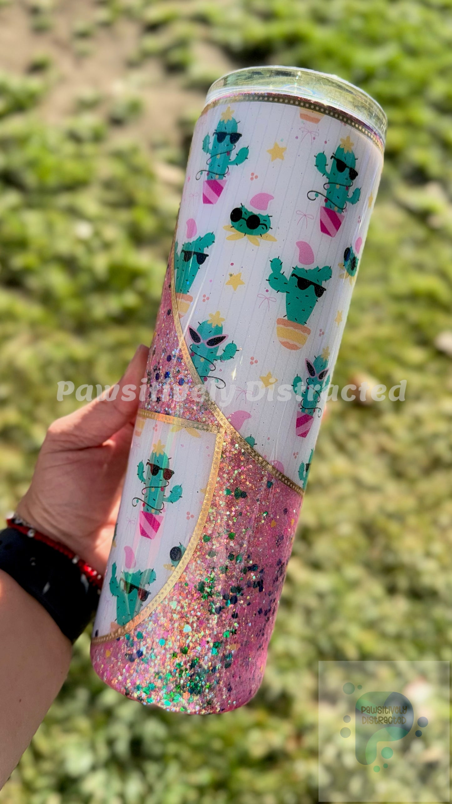 Dancing Cactus 30oz Glitter Tumbler