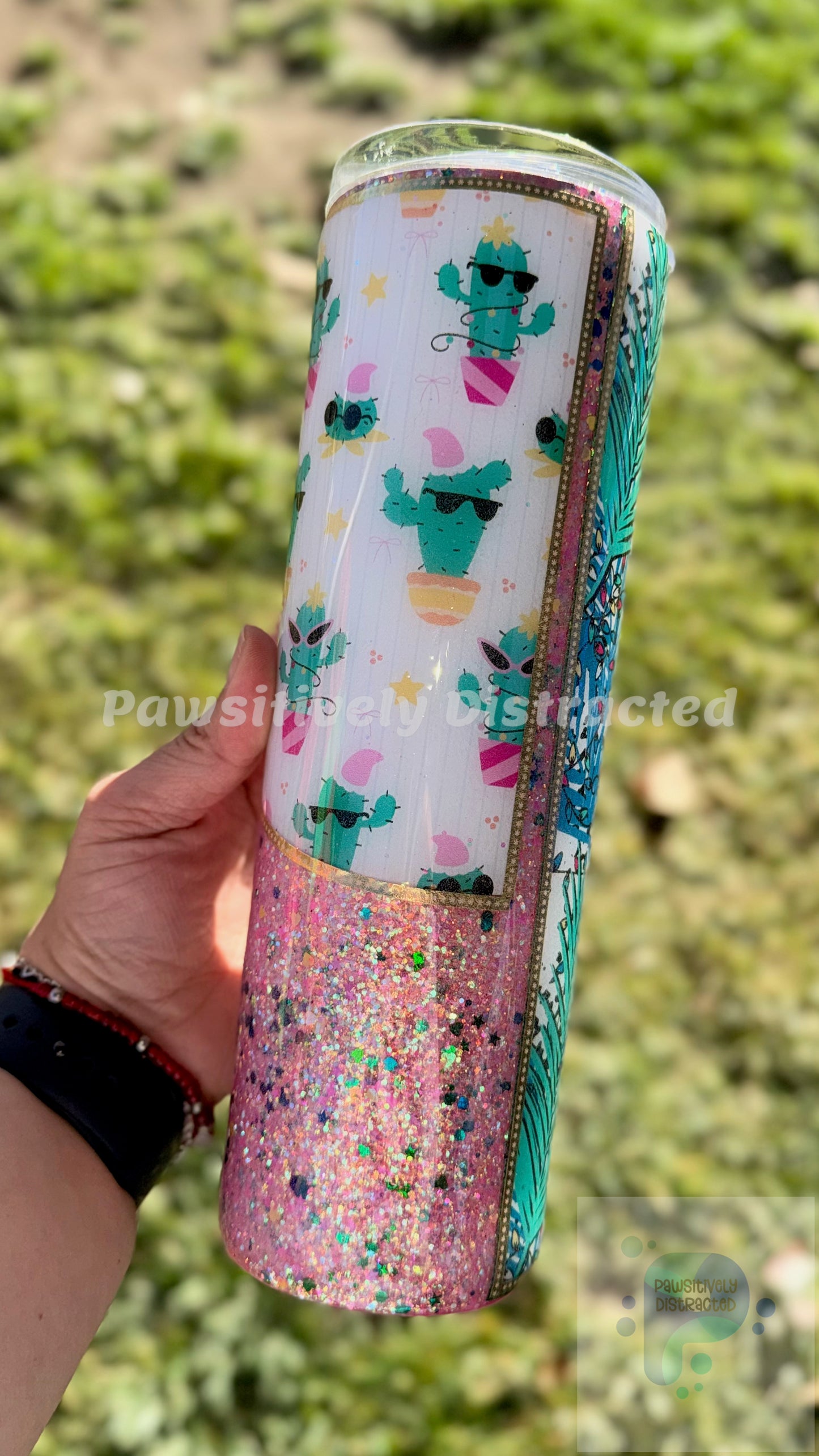 Dancing Cactus 30oz Glitter Tumbler
