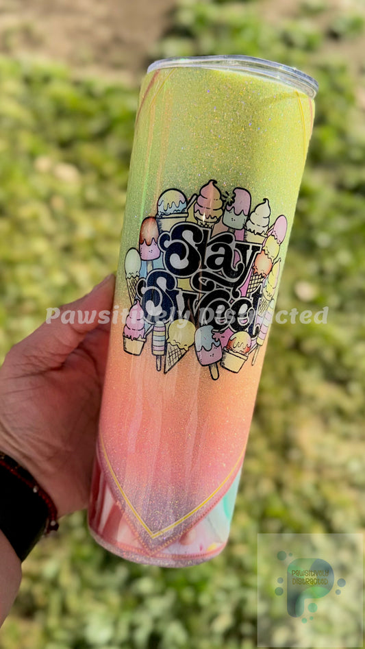 Pastel Ombre Glittered 20oz Tumbler