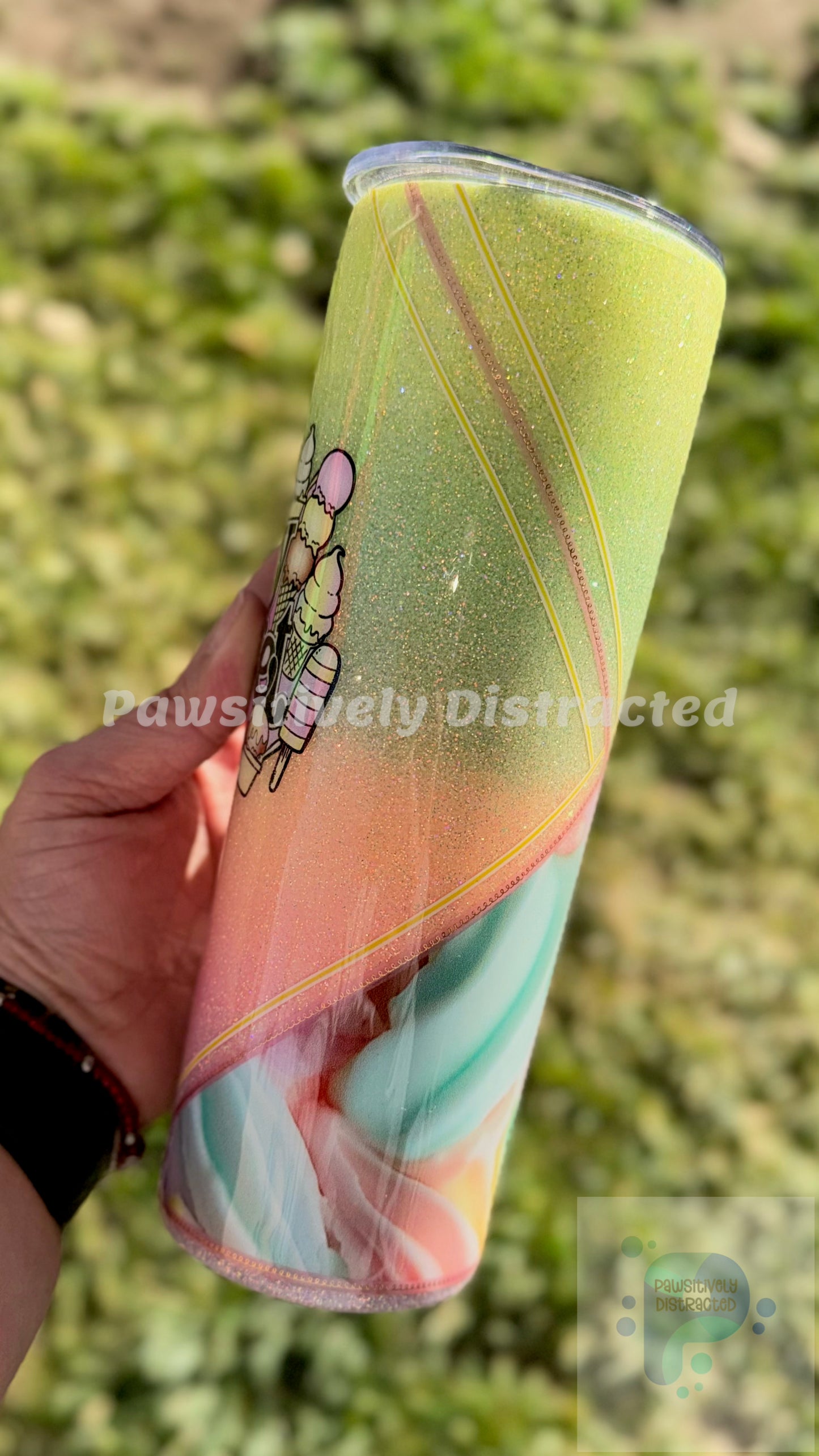 Pastel Ombre Glittered 20oz Tumbler
