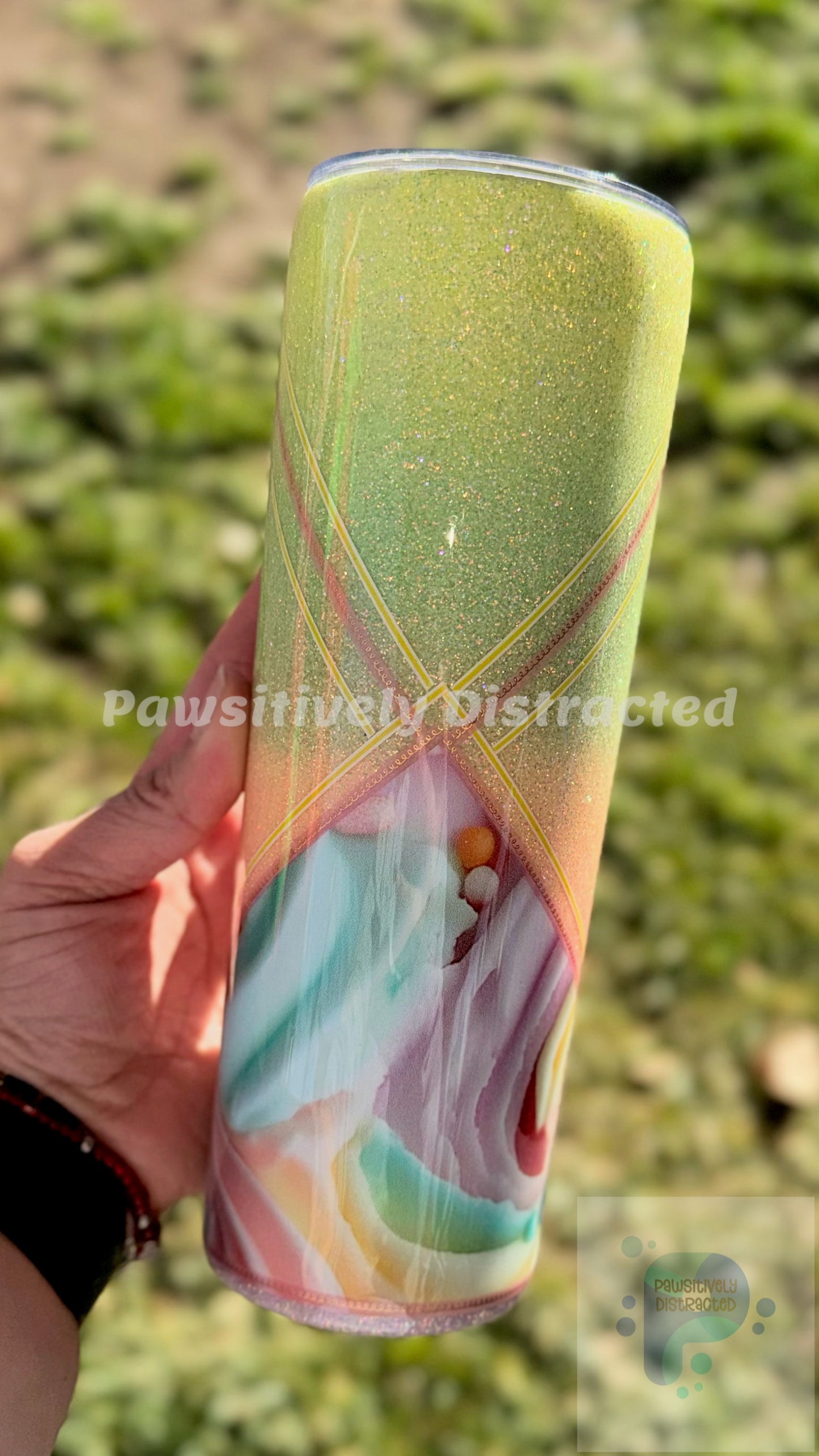 Pastel Ombre Glittered 20oz Tumbler