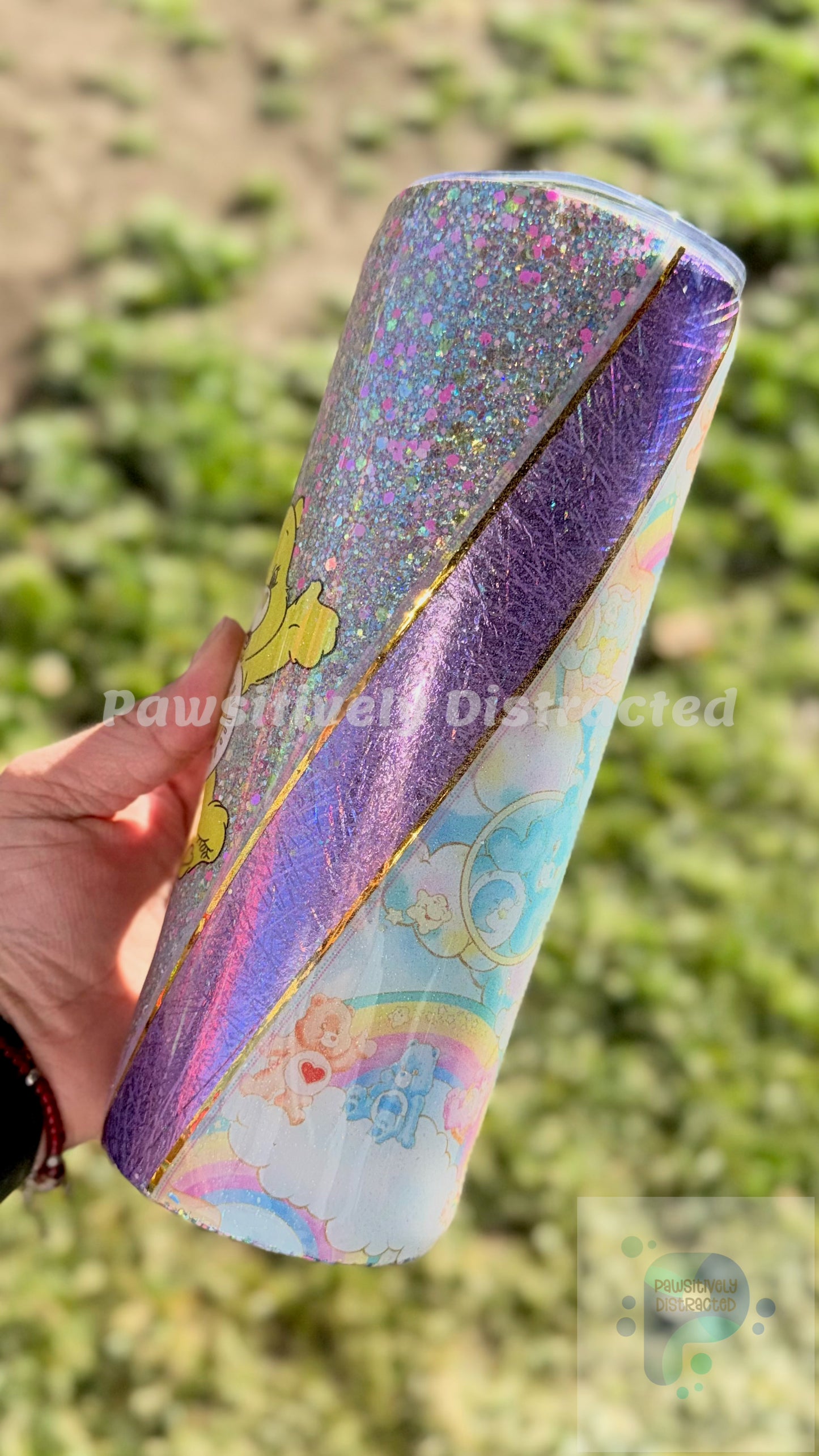 Multi-Glitter Tumbler with Bears 20oz