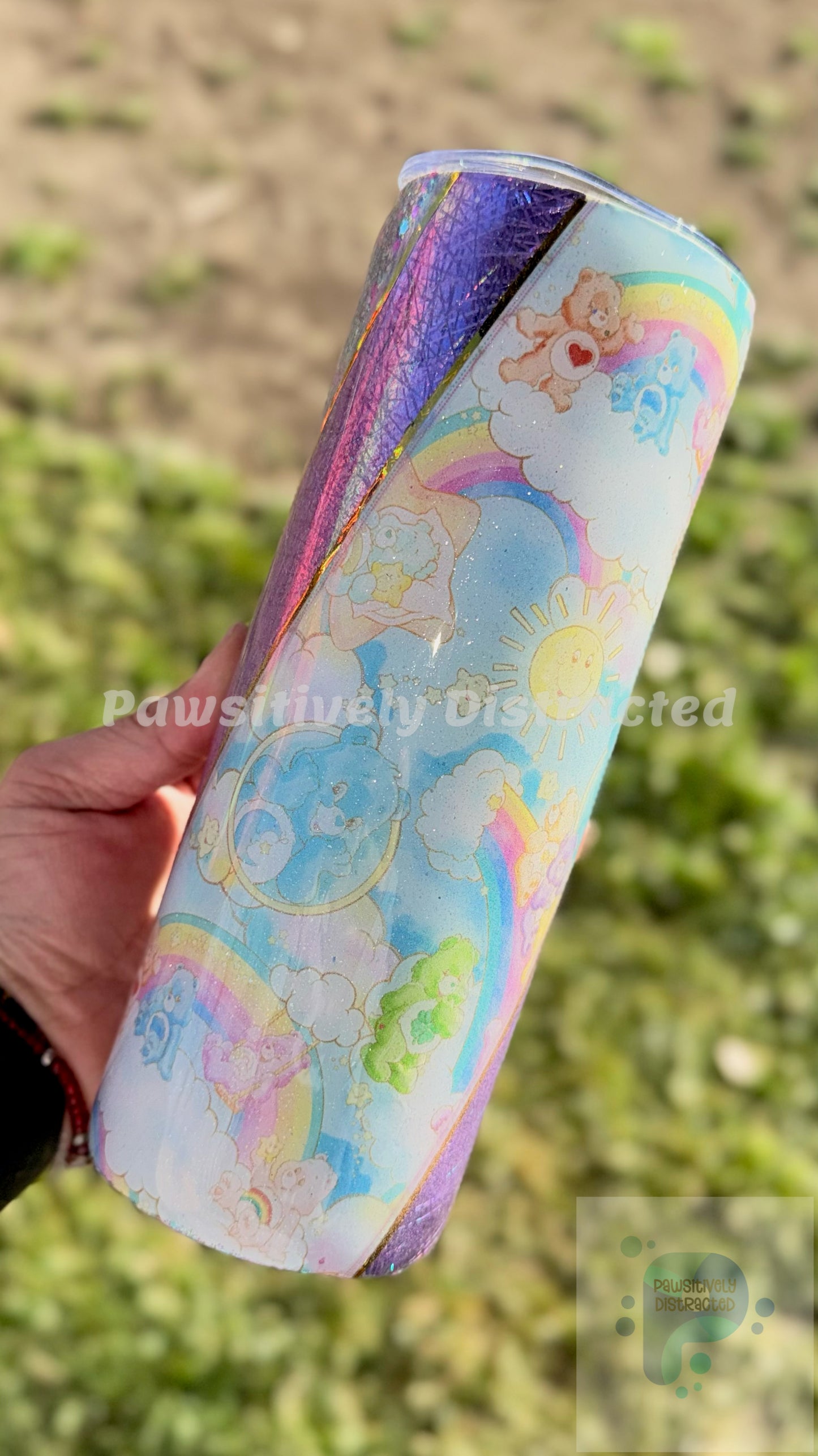 Multi-Glitter Tumbler with Bears 20oz