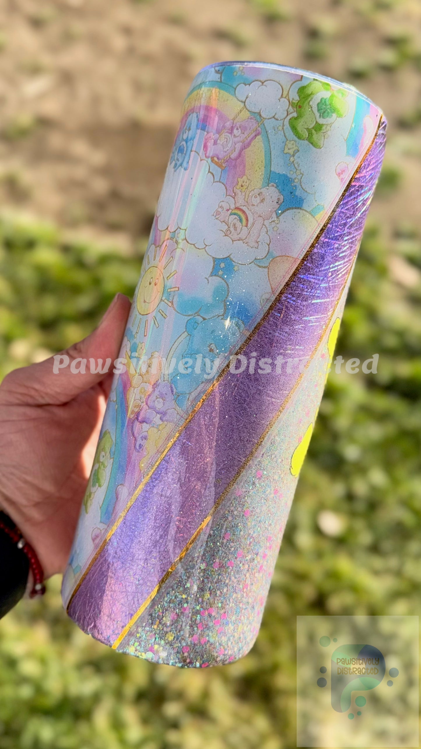 Multi-Glitter Tumbler with Bears 20oz