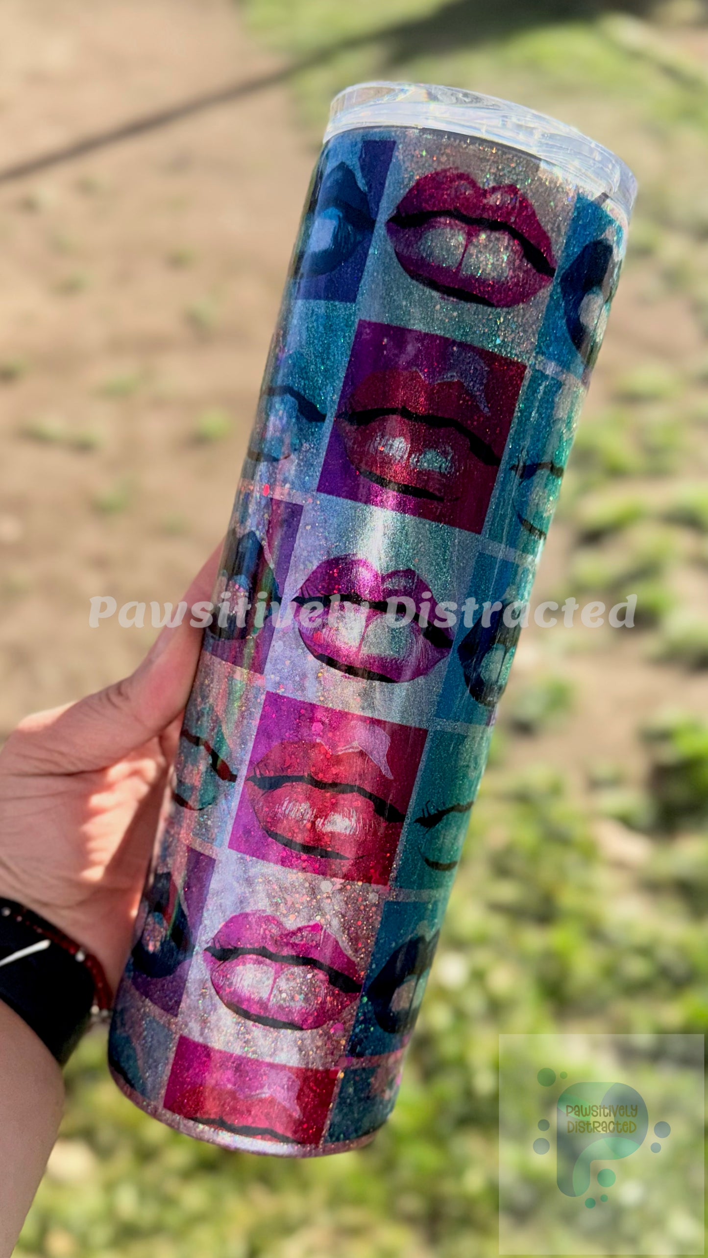 Beautiful Lips over Glitter 30oz Tumbler