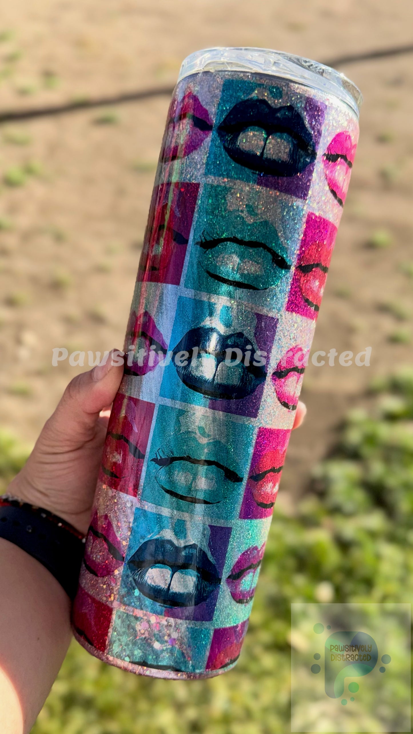 Beautiful Lips over Glitter 30oz Tumbler