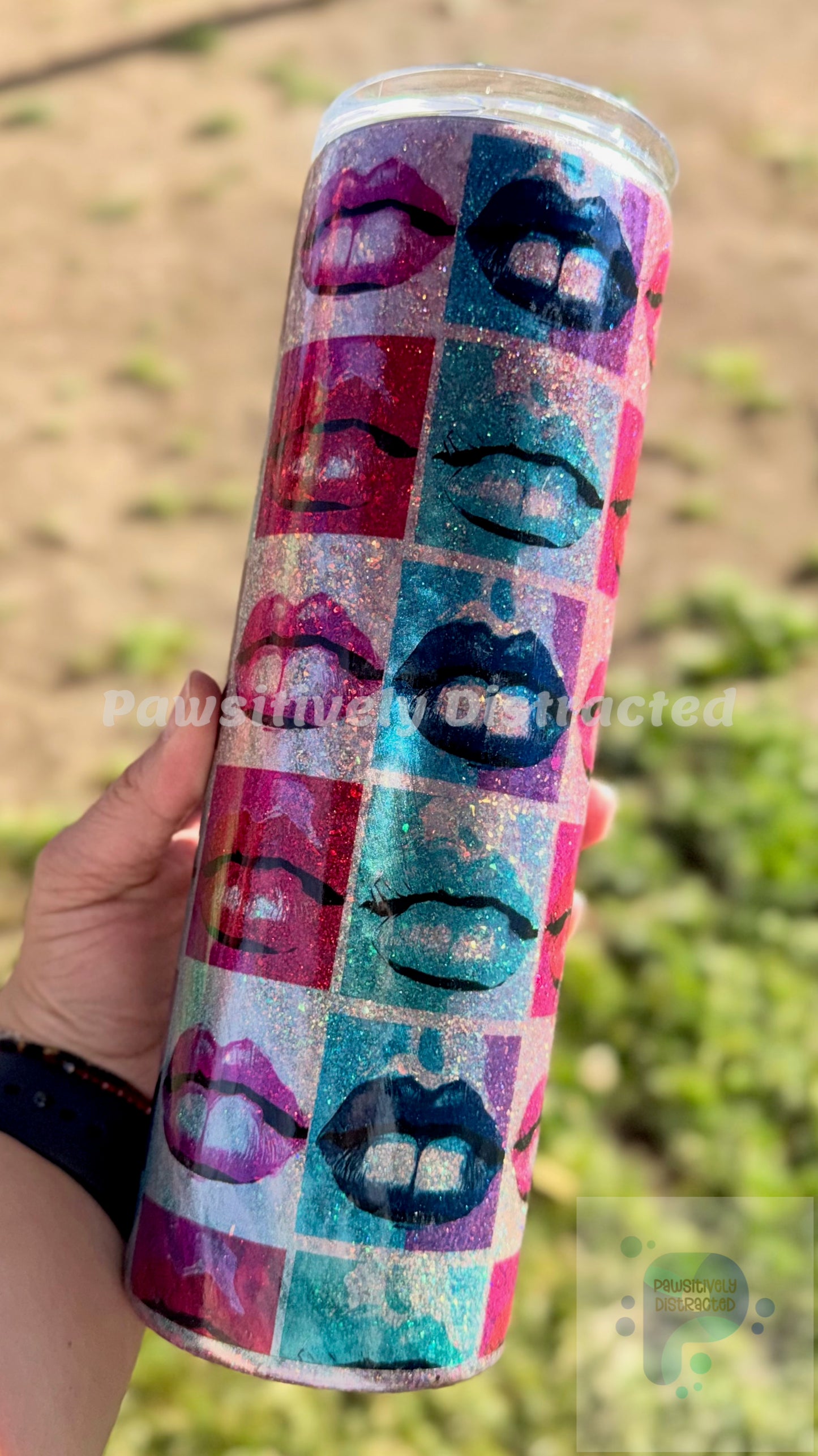 Beautiful Lips over Glitter 30oz Tumbler
