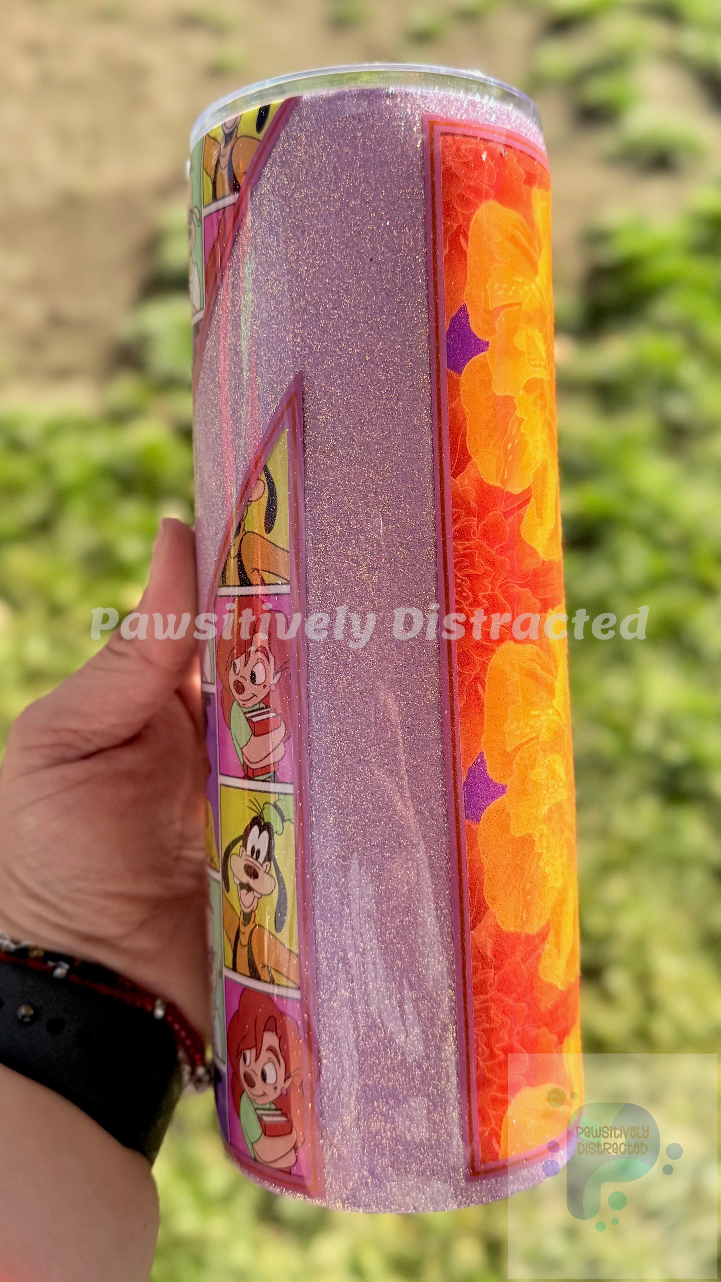 Multi-Character Purple Glitter 20oz Tumbler