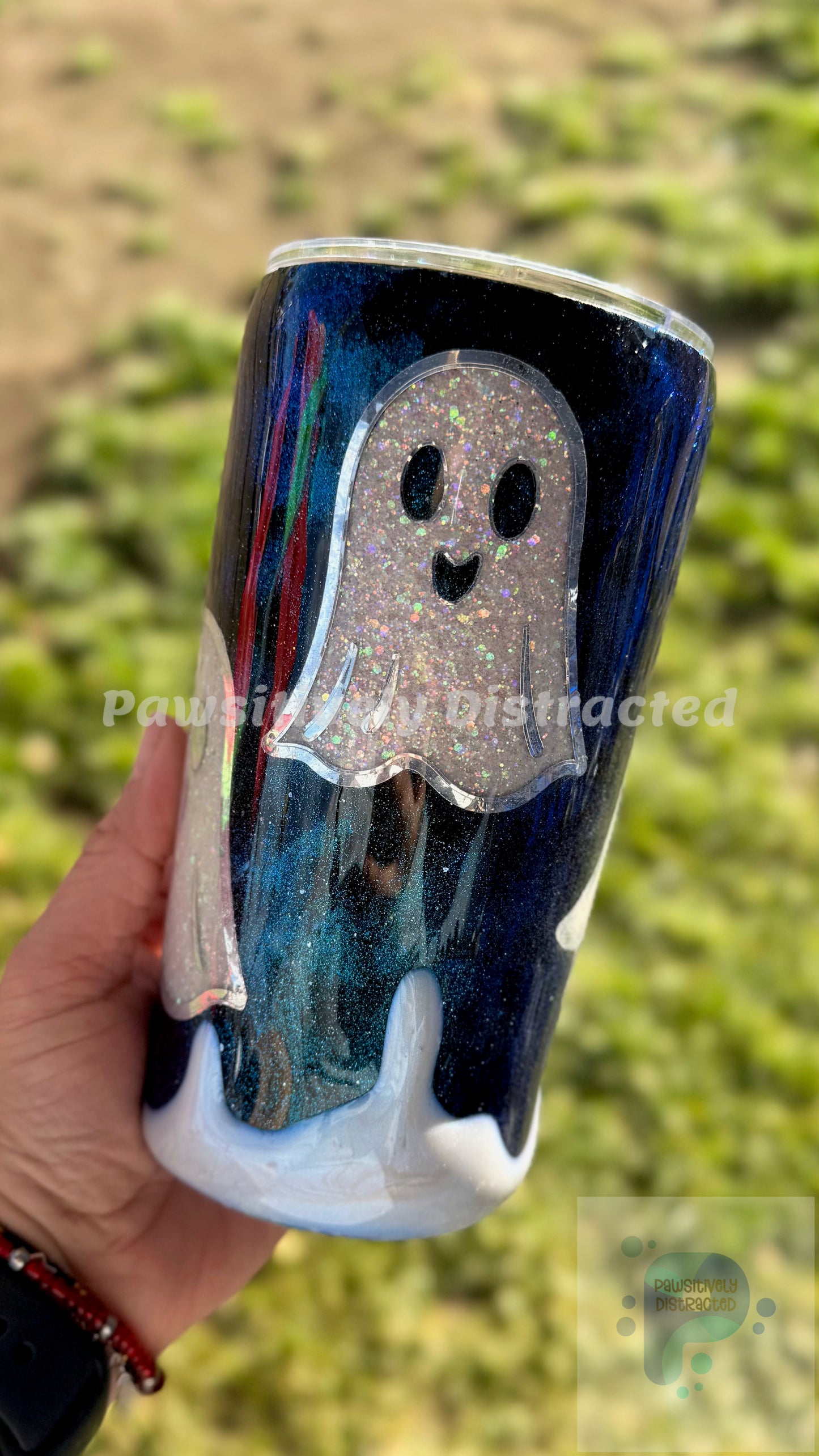 Ghost Peekaboo with bottom drip 20oz tumbler