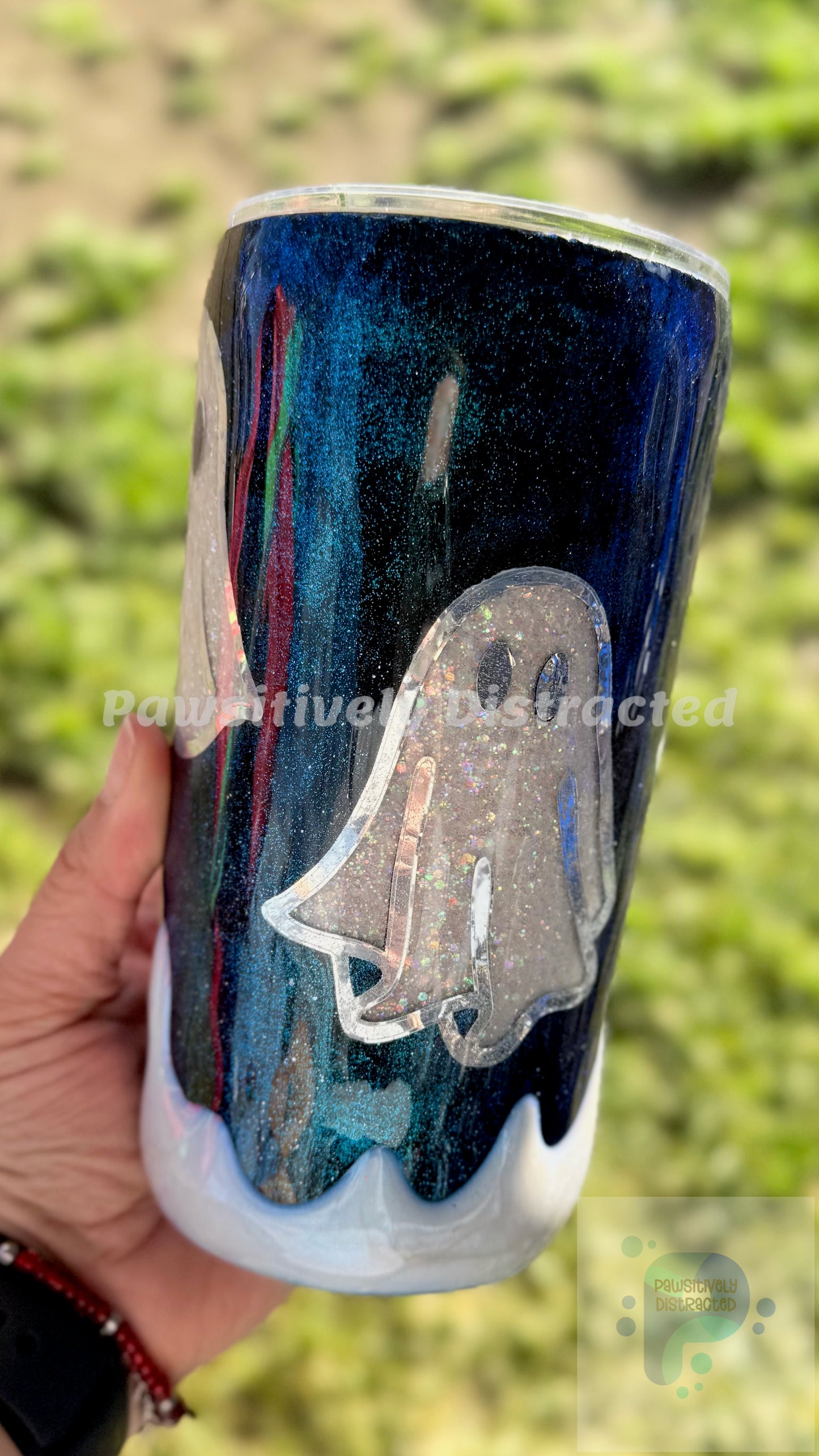 Ghost Peekaboo with bottom drip 20oz tumbler