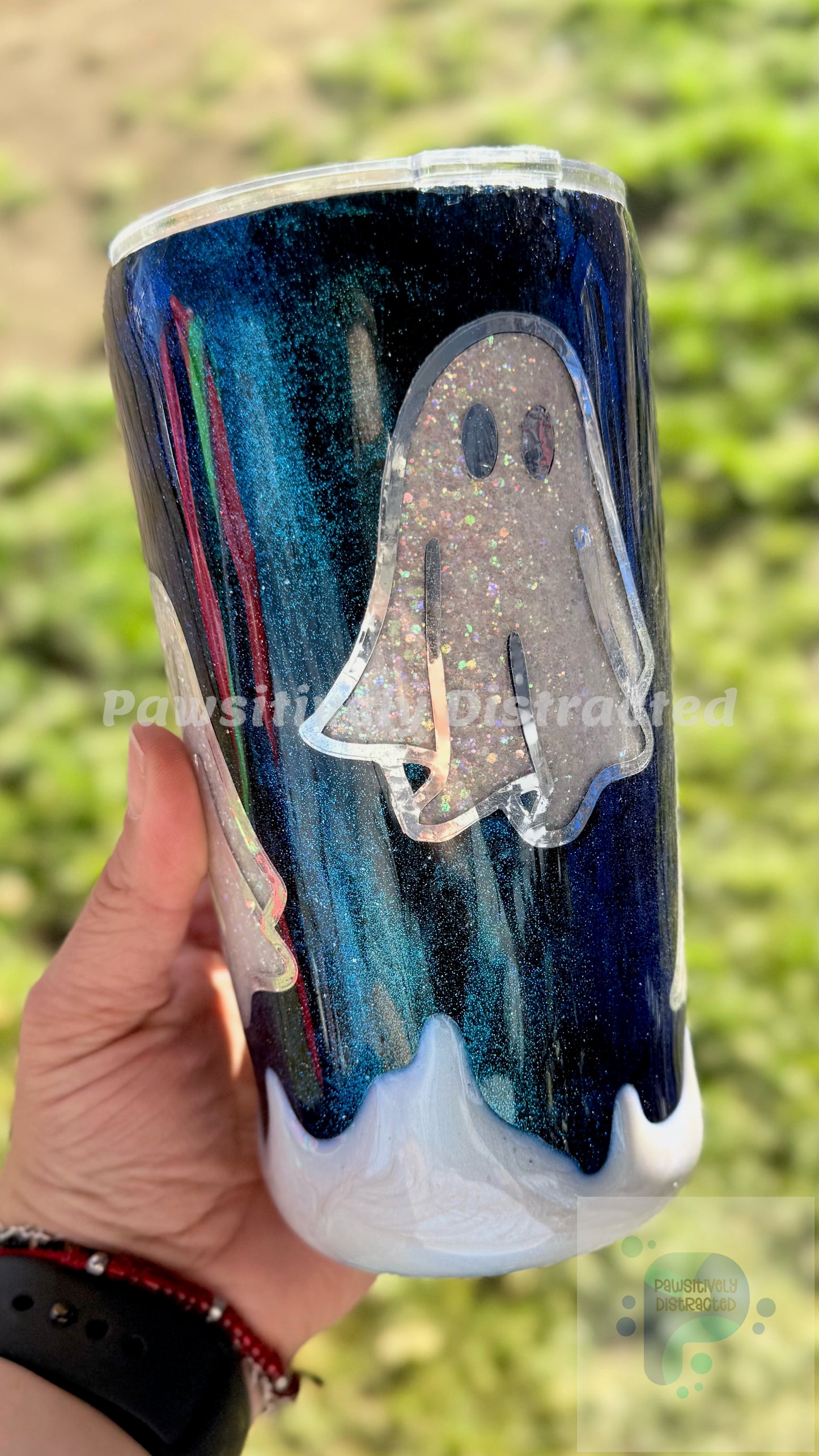 Ghost Peekaboo with bottom drip 20oz tumbler
